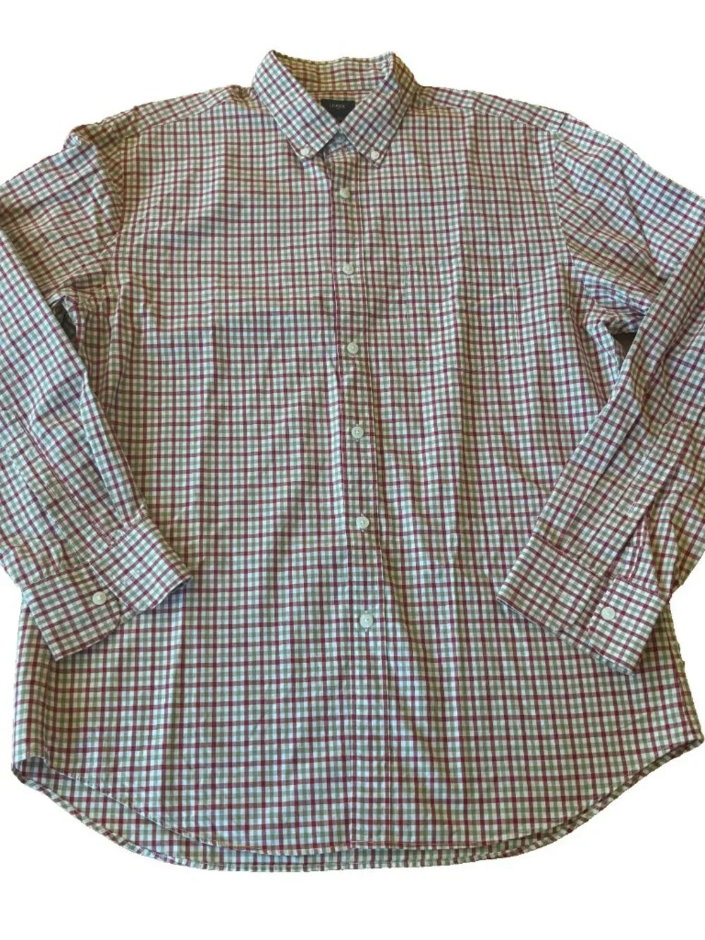 Lot of 3 J Crew Button Down Long Sleeve Plaid Mens Dress Shirts